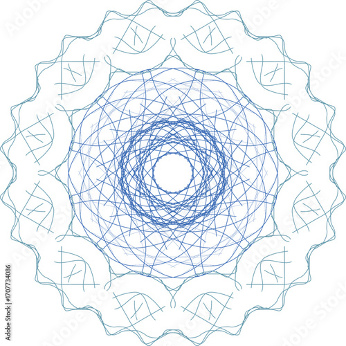 Blue Circular Abstract Mandala Illustration