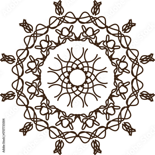 Brown Ornamental Mandala Illustration