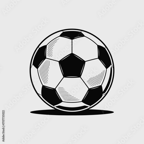 A realistic leather soccer ball, isolated on a white background, is perfect for any sport or game-related design