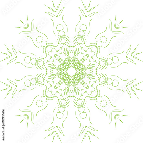 Green Floral Mandala Decorative Pattern