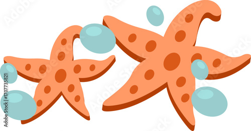 Starfish with Sea Bubbles
