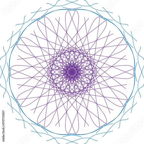 Purple Abstract Symmetry Mandala Design