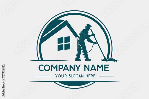 Professional House Cleaning Service Logo Design.