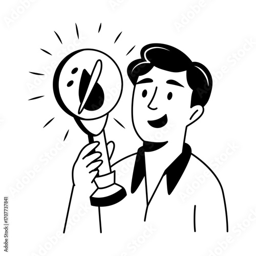 A drawing style icon showing trophy
