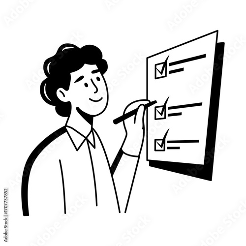 A doodle style icon representing goal reached
