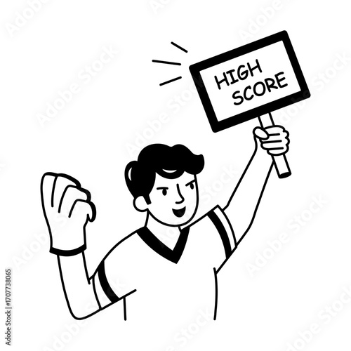 A drawing style icon showing high score
