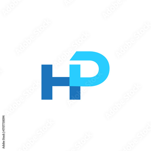 letter hpd simple geometric linked logo vector