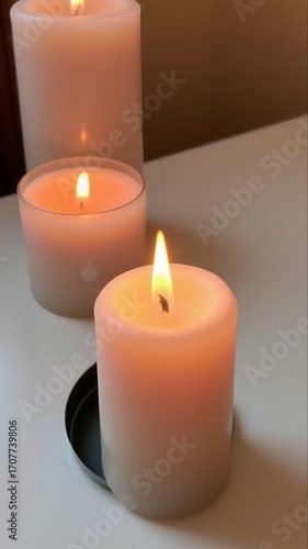 Wallpaper Mural three burning candles Torontodigital.ca