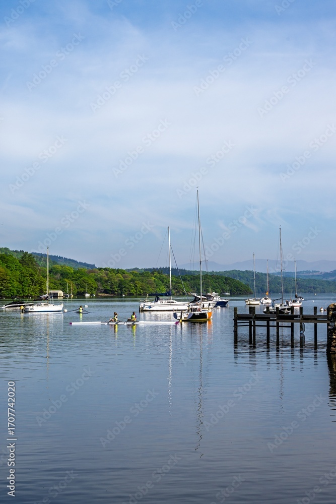 Fototapeta premium Fell Foot Park and Windermere Lake, Lake District, Cumbria, England
