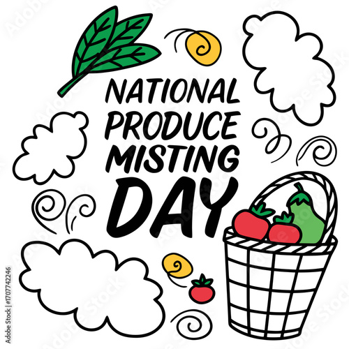 NATIONAL PRODUCE MISTING DAY vector illustration