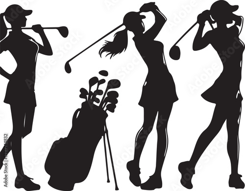 golf player silhouette, golfer swing shadow, golf athlete outline, woman playing golf, golf club silhouette, golf action pose, professional golfer logo, golf equipment vector, golf player shadow, golf