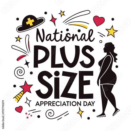 NATIONAL PLUS SIZE APPRECIATION DAY vector illustration