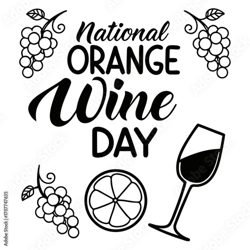 NATIONAL ORANGE WINE DAY vector illustration