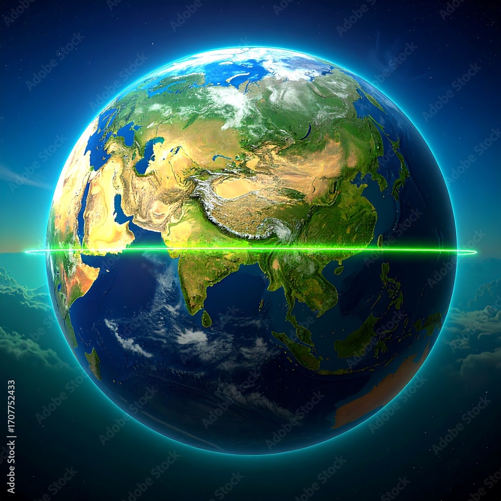 Fototapeta premium Earth globe, Asia focus