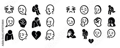 Isometric Sadness Icons