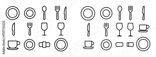 Minimalist Tableware Icons