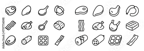 Supermarket Meat Icons