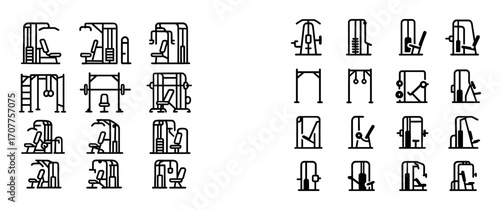 Minimalist Exercise Machine Icons