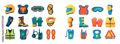 Colorful Safety Gear Icons