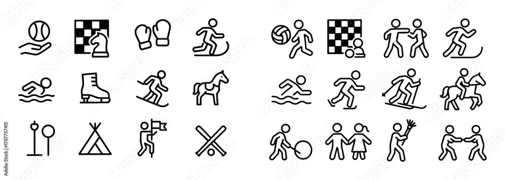 Fototapeta premium Minimalist Sports Icon Set
