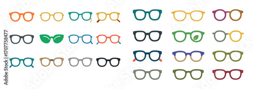 Colorful Eyewear Icon Set