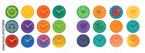 Colorful Clockface Icons