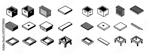 Isometric Beekeeping Icons