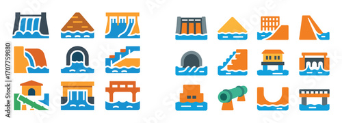 Hydroelectric Plant Icons