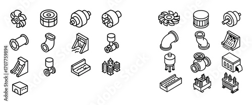 Hydroelectric Plant Icons