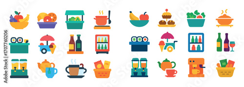 Colorful Airport Lounge Icons