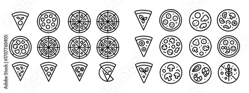 Minimalist Pizza Icons