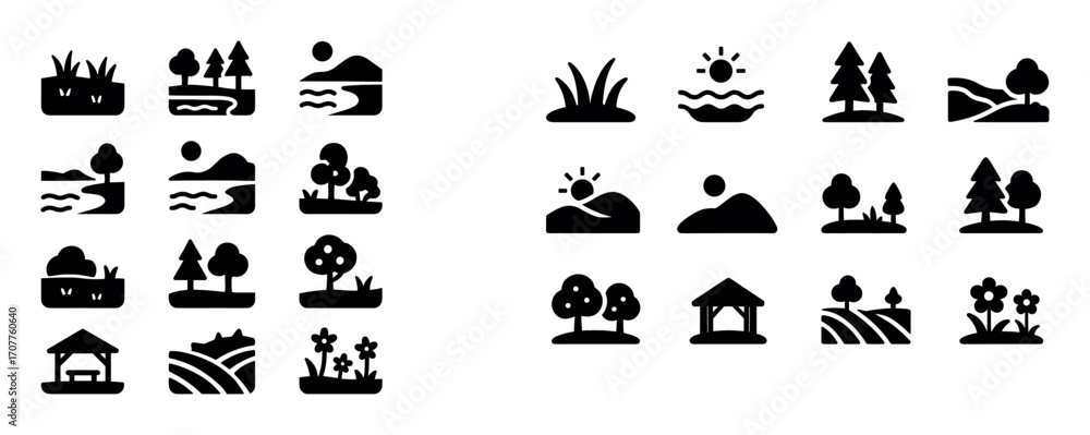 Obraz premium Nature Picnic Icons