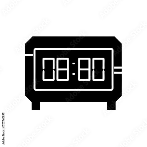 Digital alarm clock showing time at eight thirty on transparent background