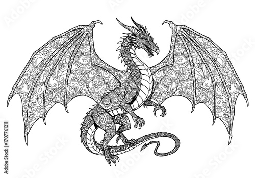 Intricate Mandala Dragon