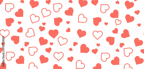 Seamless pattern with hand drawn heart. Background for textile, wrapping paper, fashion, illustration