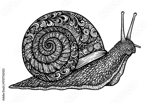 Detailed Snail Illustration