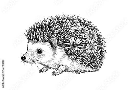 Hedgehog with Floral Embellishments