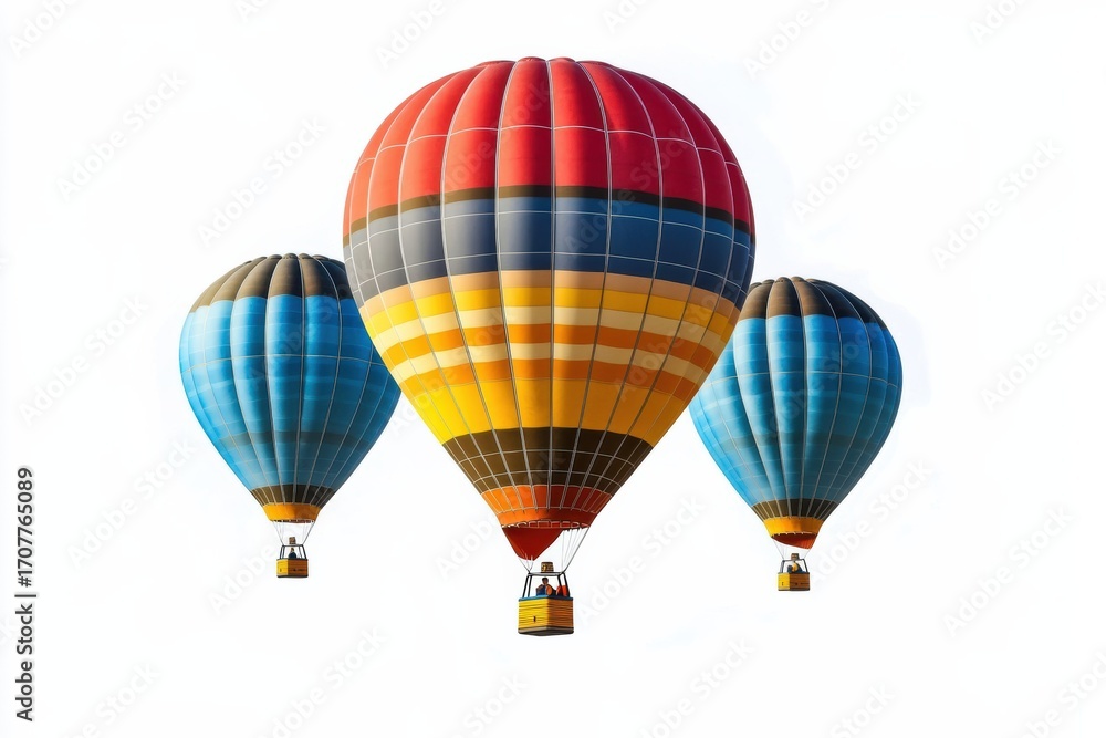 Fototapeta premium Colorful hot air balloons soar in the sky on a sunny day