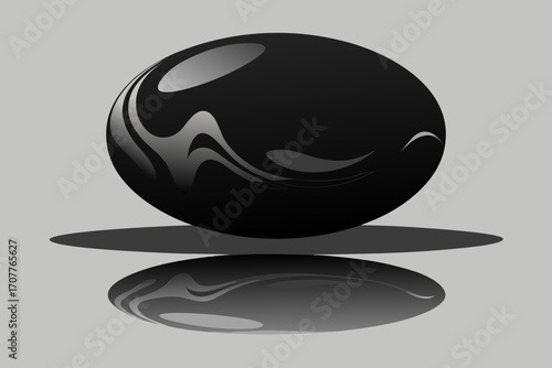 liquid chrome waves with reflections black