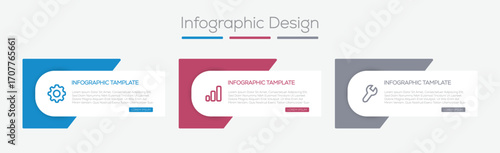 Infographic design template. 5 step column infographic template  can be used for workflow layout, diagram, annual report, web design. Vector illustration. 