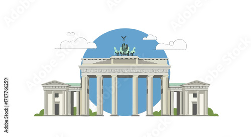 Flat vector illustration of the Brandenburg Gate