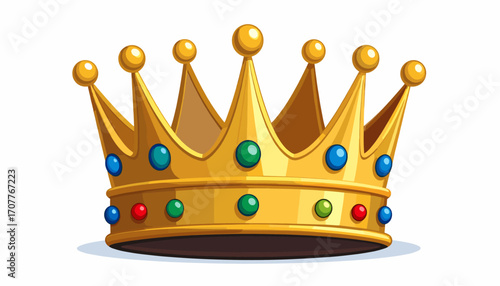 Classic golden crown with shiny jewels