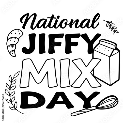 NATIONAL JIFFY MIX DAY vector illustration