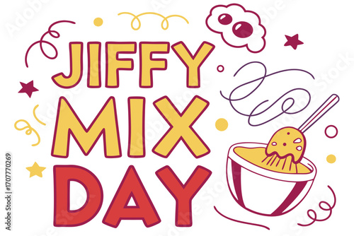 NATIONAL JIFFY MIX DAY vector illustration