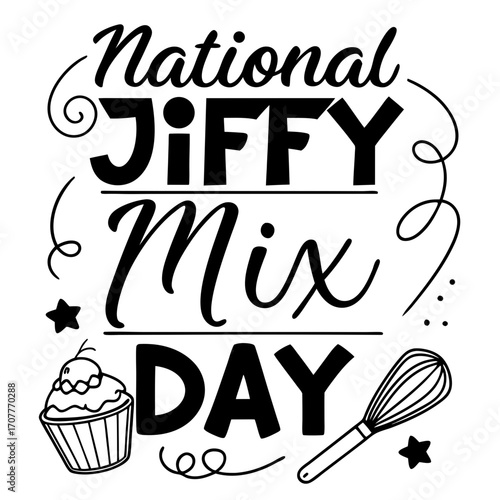 NATIONAL JIFFY MIX DAY vector illustration