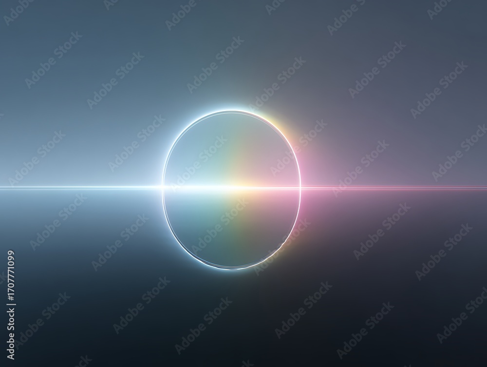 Obraz premium Vivid radial graph with luminous gradient arcs and reflections