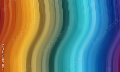 Abstract background with wavy lines in rainbow colors for presentation