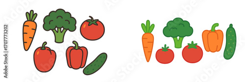 Colorful collection of fresh garden vegetables including carrots broccoli tomatoes bell peppers and cucumbers for healthy diet and nutrition