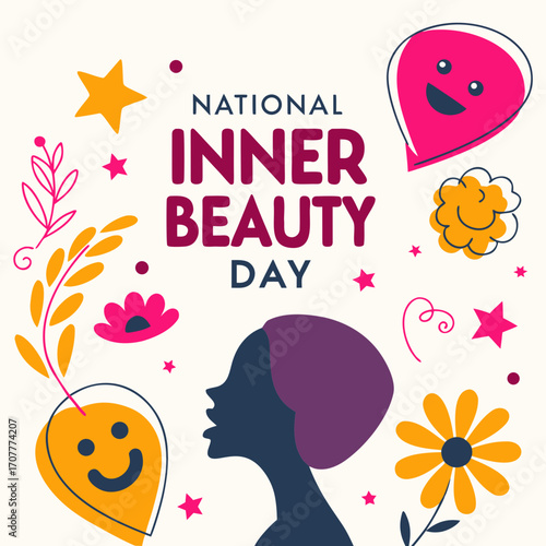 NATIONAL INNER BEAUTY DAY vector illustration