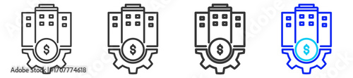 Strategic Buyout icon set collection in creative outline style for business with multiple thickness variations suitable for acquisition illustration vector and design needs